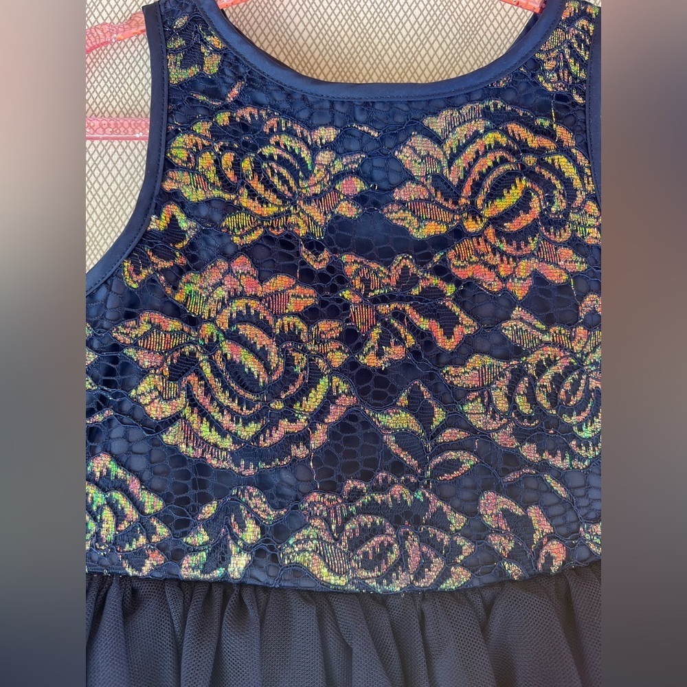 mia and mimi- Floral sleeveless navy Lace Dress NWT (Size 2t) - Picture 6 of 8